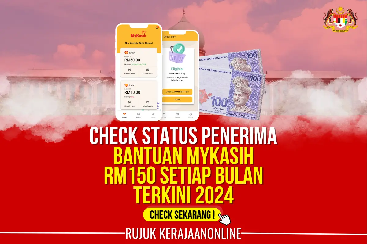 check penerima bantuan mykasih terbaru rm150 setiap bulan 2024