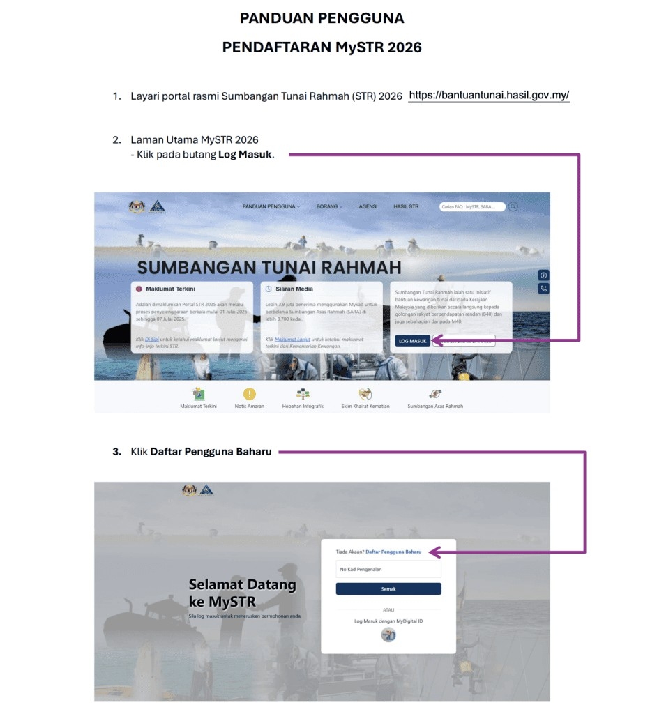 PANDUAN PENGGUNA PENDAFTARAN AKAUN MySTR 2026