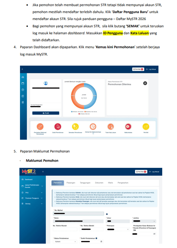 CARA KEMASKINI BANTUAN STR 2026