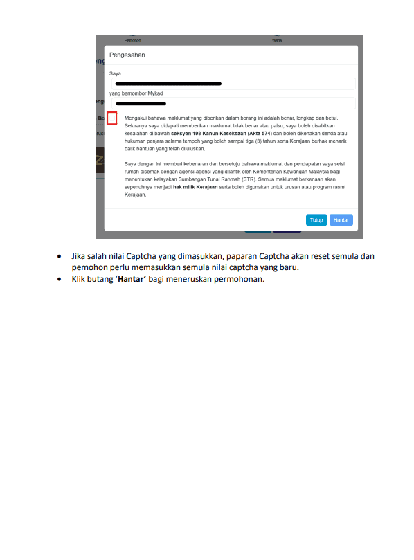 PANDUAN KEMASKINI MAKLUMAT BANTUAN STR