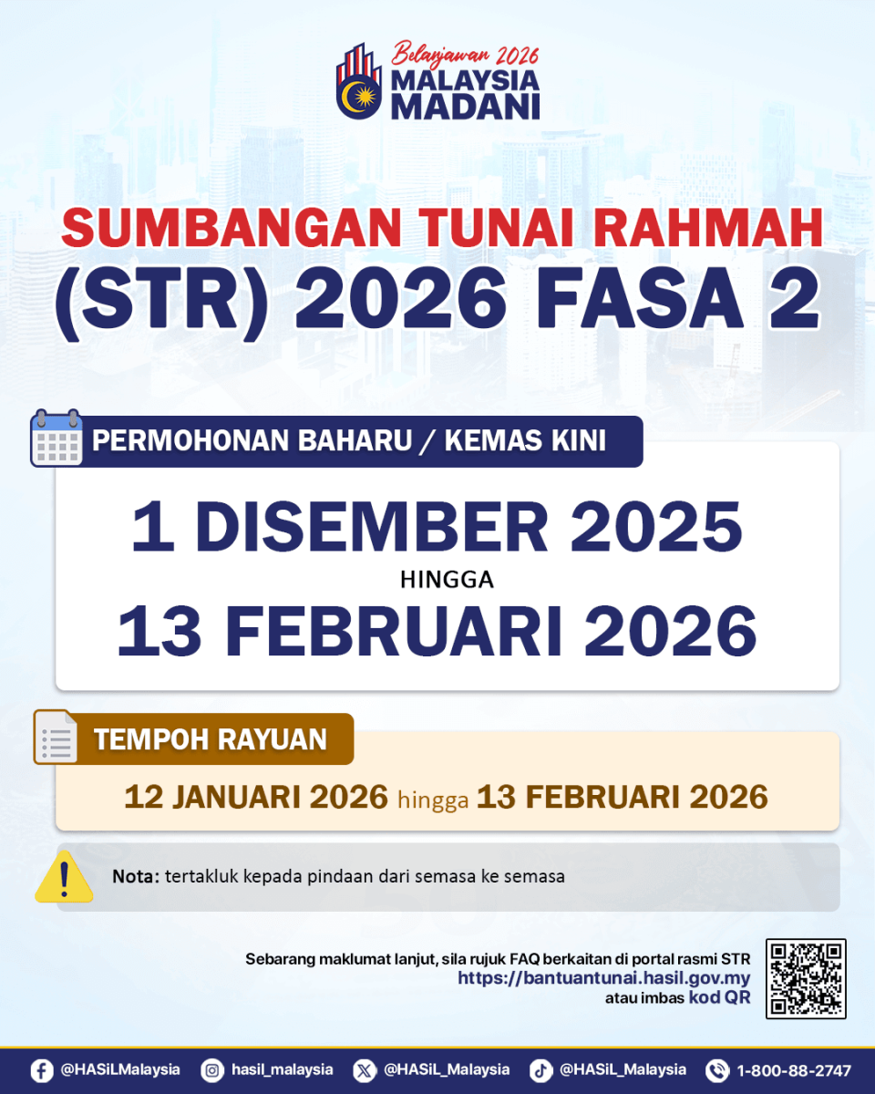 Kemaskini Sumbangan Tunai Rahmah STR 2026