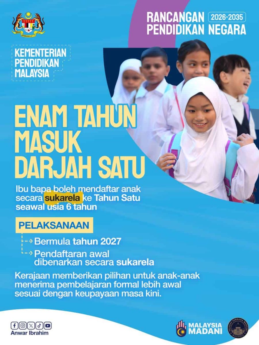 6 tahun masuk darjah 1