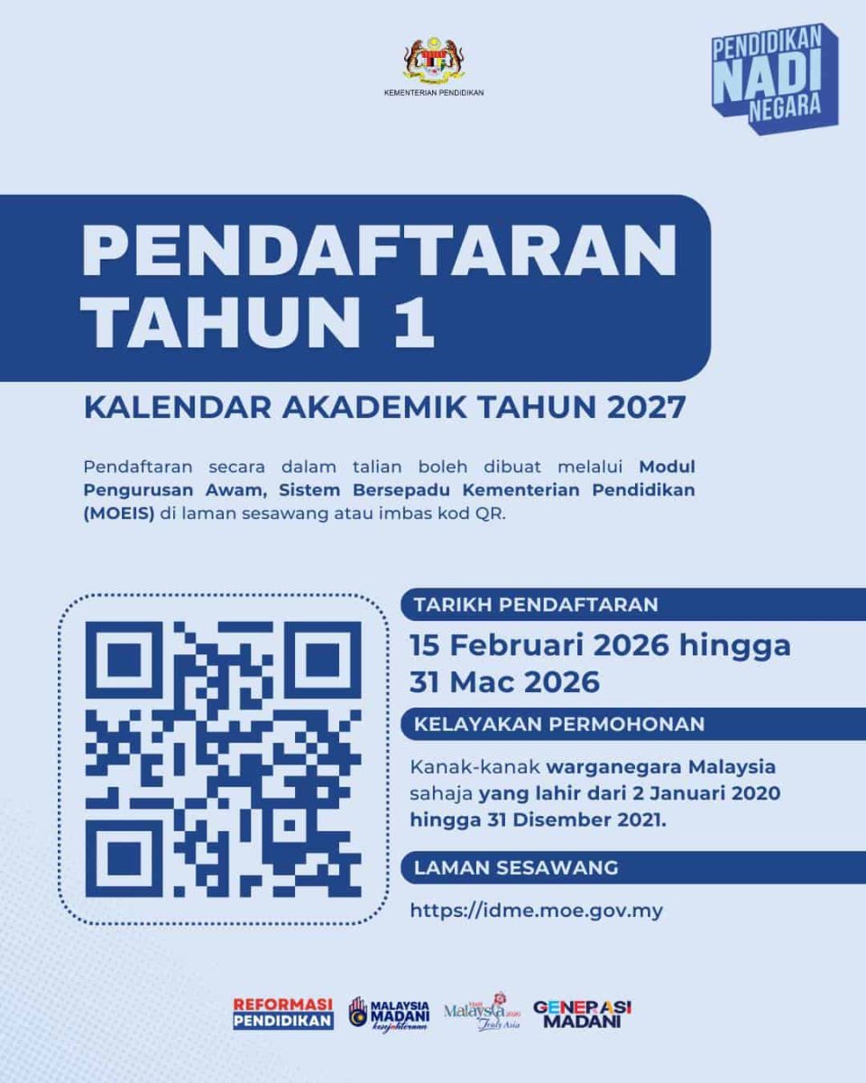 Pendaftaran Tahun 1 2027